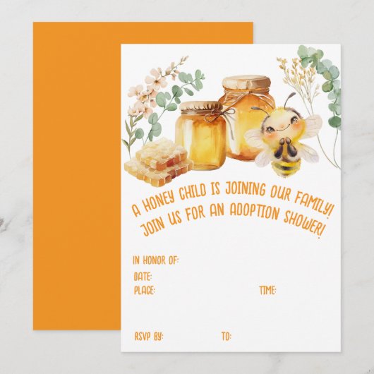 Honey Bee Einladung (Vorne/Hinten)