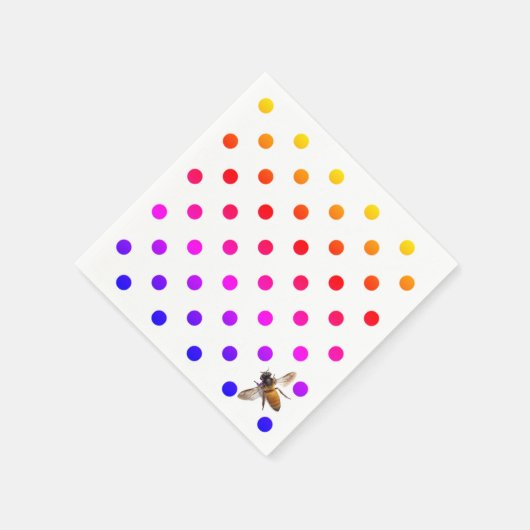 Honey Bee | farbiges Polka-Dot-Muster Serviette (Ecke)