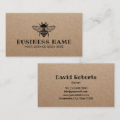Honey Bee Farm Beekeeper Apiary Rustic Kraft Visitenkarte (Vorne/Hinten)