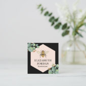 Honey Bee Farm Beekeeper Elegante Foliage Apiary Quadratische Visitenkarte (Stehend Vorderseite)