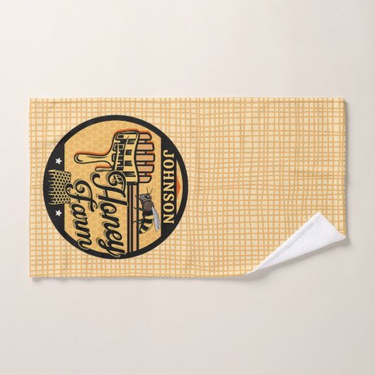 Honey Bee Farm Personalisiert NAME Sweet Beehive Badhandtuch Set (Handtuch)
