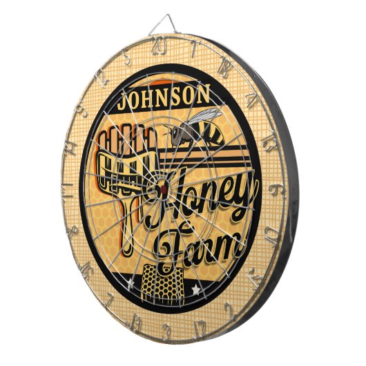 Honey Bee Farm Personalisiert NAME Sweet Beehive Dartscheibe (Vorderseite rechts)