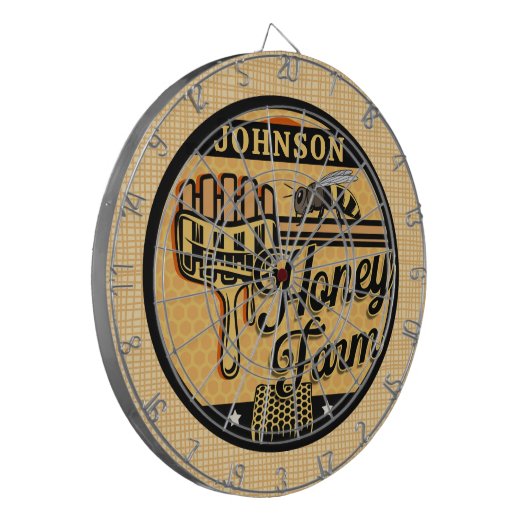 Honey Bee Farm Personalisiert NAME Sweet Beehive Dartscheibe (Vorderseite Links)