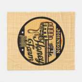 Honey Bee Farm Personalisiert NAME Sweet Beehive Fleecedecke (Vorderseite (Horizontal))