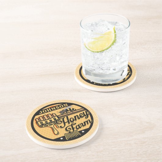 Honey Bee Farm Personalisiert NAME Sweet Beehive Getränkeuntersetzer (Seite)