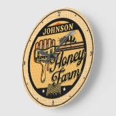 Honey Bee Farm Personalisiert NAME Sweet Beehive Große Wanduhr (Winkel)