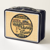 Honey Bee Farm Personalisiert NAME Sweet Beehive Metall Brotdose (Vorderseite)
