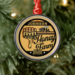 Honey Bee Farm Personalisiert NAME Sweet Beehive Ornament Aus Metall