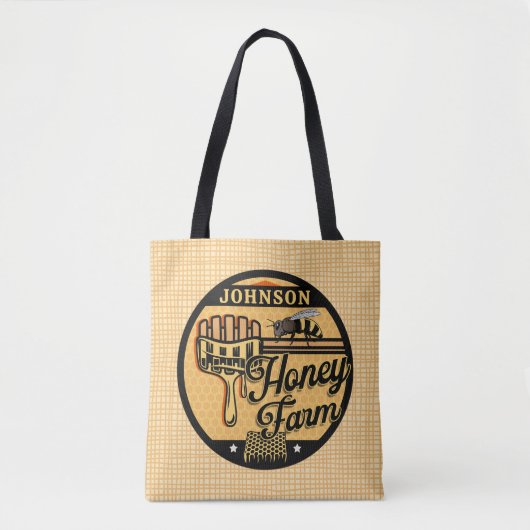 Honey Bee Farm Personalisiert NAME Sweet Beehive Tasche (Vorderseite)