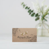 Honey Bee Farm Vintag Floral Rustic Kraft Visitenkarte (Stehend Vorderseite)