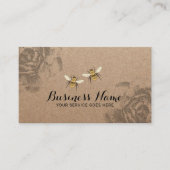 Honey Bee Farm Vintag Floral Rustic Kraft Visitenkarte (Vorderseite)