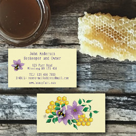 Honey Bee Farm Yellow Lavender Visitenkarte