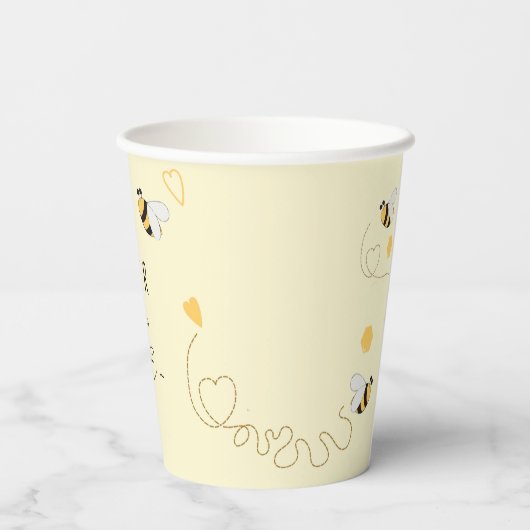 Honey Bee First Bee day Gender Neutral Pappbecher (Rückseite)