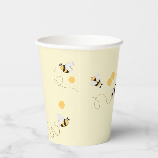 Honey Bee First Bee day Gender Neutral Pappbecher (Rechts)