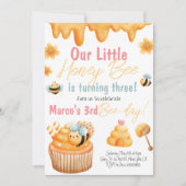 Honey Bee First Bee Day Girl Birthday Einladung (Vorderseite)