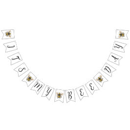 Honey Bee First Birthday Bunting Flags Wimpelkette