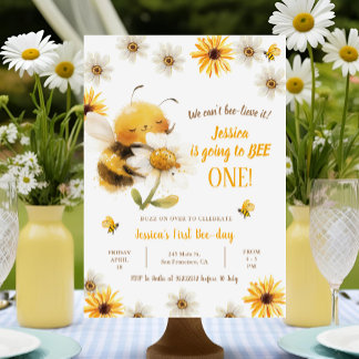 Honey Bee First Birthday - Daisy Bee Birthday Einladung