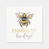 Honey Bee First Birthday Napkins Serviette (Vorderseite)