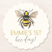 Honey Bee First Birthday Untersetzer (Vorderseite)