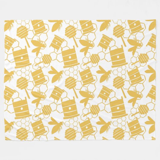 Honey Bee Fleece Blanket (Vorderseite (Horizontal))