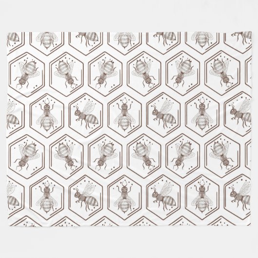Honey Bee Fleece Blanket (Vorderseite (Horizontal))