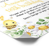Honey Bee Floral Birthday Party Time Capsule Sign Poster (Ecke)