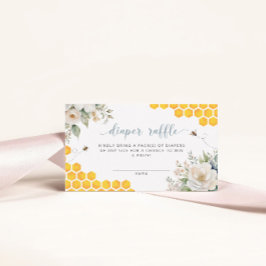 Honey Bee Floral Diaper Raffle Begleitkarte