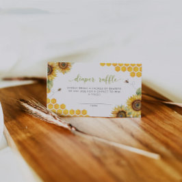 Honey Bee Floral Diaper Raffle Begleitkarte