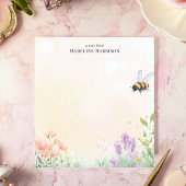 Honey Bee Floral Garden Personalisiert Name Notizblock