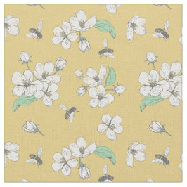 Honey Bee Floral Gold Stoff
