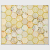 Honey Bee Floral Honeycomb Beehive Geschenkpapier (Flach)