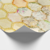 Honey Bee Floral Honeycomb Beehive Geschenkpapier (Ecke)