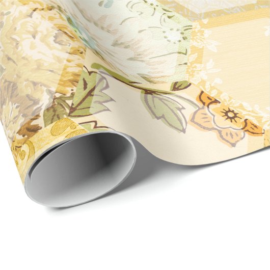Honey Bee Floral Honeycomb Beehive Geschenkpapier (Rolleneckpunkt)