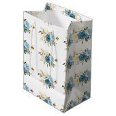 Honey Bee Floral Mittlere Geschenktüte (Vorderseite Schrägansicht)