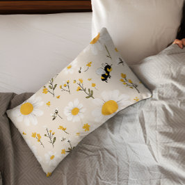 Honey Bee Floral Pillow Case Kissenbezug