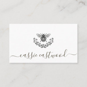 Honey Bee Floral Scrip Signature Calling Card Telefonnummerkarte