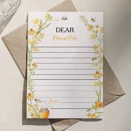 Honey Bee Floral Time Capsule Note Card Dankeskarte