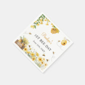 Honey Bee Flower Birthday Baby Shower Serviette (Ecke)