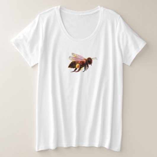 Honey Bee Flying Große Größe T-Shirt (Design vorne)