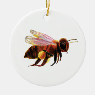 Honey Bee Flying Keramik Ornament