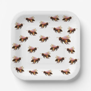 Honey Bee Flying Pappteller