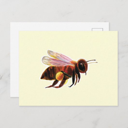 Honey Bee Flying Postkarte (Vorne/Hinten)