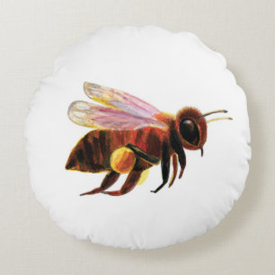 Honey Bee Flying Rundes Kissen