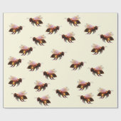 Honey Bee Flying Wrapping Paper Geschenkpapier (Flach)