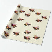 Honey Bee Flying Wrapping Paper Geschenkpapier (Ungerollt)