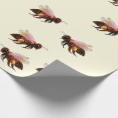 Honey Bee Flying Wrapping Paper Geschenkpapier (Ecke)