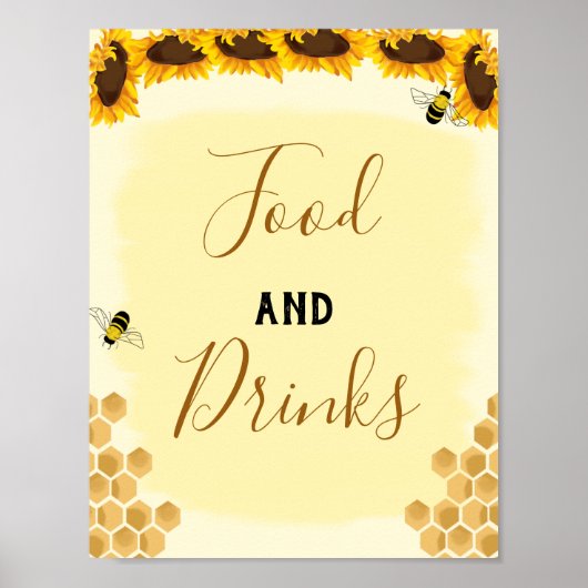 Honey Bee Food and Drinks Poster (Vorne)