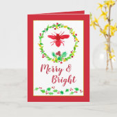 Honey Bee froh und helle Weihnachten Karte (Gelbe Blume)