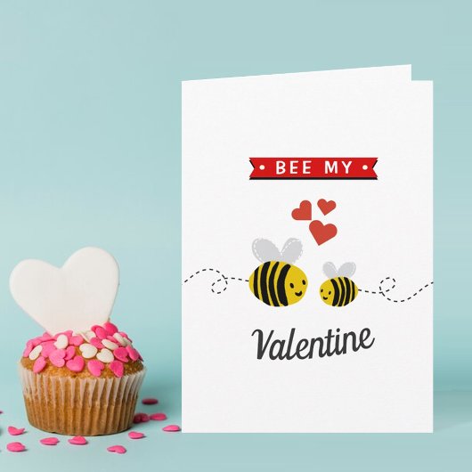 Honey Bee Funny Whimsy Valentine's Day Karte