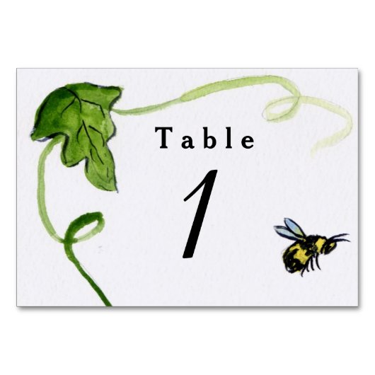 Honey Bee Garden Personalisierte Nummerntafel Tischnummer (Vorderseite)